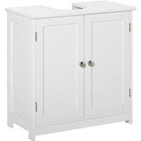 Under-sink Storage Cabinet With Adjustable Shelf & Drain Hole - White 60x60cm