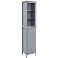 Bathroom Tall Storage Cabinet W/ Cupboard Adjustable Shelf - Slim Space-saving Design