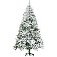 Snow Flocked Artificial Christmas Tree 6ft - Realistic Branch Tips