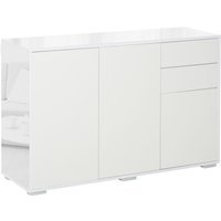 Mdf Side Cabinet With 2 Doors & 2 Drawers - White - Anti-tipping Straps