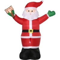 Inflatable Christmas Santa Claus Decoration - Holds Light Sign Of Blessings, 4 Led Lights