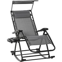 Zero-gravity Folding Recliner Chair Outdoor Lounge Seat - Grey