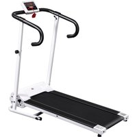Folding Walking Treadmill With Lcd Monitor, Safety Key, 1-10km/h - Portable Home Fitness Machine