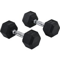 Hexagonal Dumbbells 2x8kg Metal Rubber Knurled Grip For Home Gym Weight Lifting