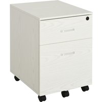 2-drawer Rolling Filing Cabinet With 5 Wheels - White