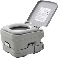 Portable Camping Toilet With 10l Waste & 10l Flush Tank - Grey, 200kg Max Load
