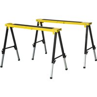 Folding Saw Horses Set Of 2 Steel Frame Anti-slip Platform Handle 100kg Capacity Diy