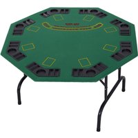 Folding Poker Card Table With 8 Drink Holders & Chip Trays - Seats 8 Players - Sturdy Steel Base - Felt Playing Surface - Black