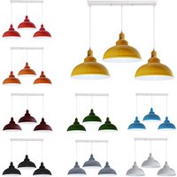 Ledsone Industrial Vintage Loft 3-light Pendant Fitting With Adjustable 95cm Cable - Metal & Pvc