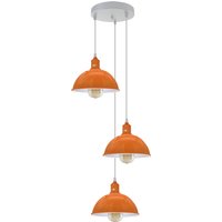 Ledsone Orange 21cm Industrial Pendant Light - Vintage Round With Bulb