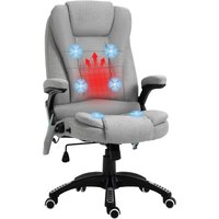 Executive Reclining Chair With Heating & Massage - Grey, Ergonomic Headrest