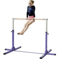 Homcom Professional Kids Gymnastics Horizontal Bar - 13 Adjustable Heights 95cm-145cm