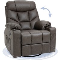 Homcom Pu Leather Manual Recliner Armchair - Brown