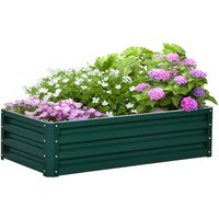 Outsunny Steel Raised Garden Bed Planter For Vegetables & Flowers - Green