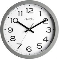 Ravel 25cm Grey Cased Wall Clock - White Dial