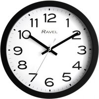Ravel 25cm White Dial Black Numerals Wall Clock
