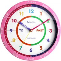 Ravel 25cm Time-teacher Wall Clock - Pink