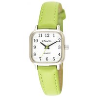 Ravel Ladies Cushion Dial Bright Green Leather Strap Watch