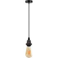 Ledsone Vintage Industrial Pendant Light Fitting With 2m Cable - Black