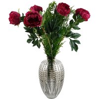 Leaf 80cm Artificial Peony Flowers In Bubble Vase
