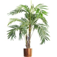 Leaf 120cm Artificial Palm Tree With Copper Metal Planter