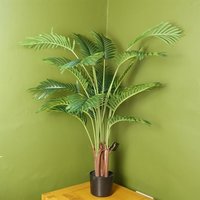Leaf 110cm Artificial Areca Palm Tree - Black Pot
