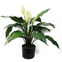 Leaf Artificial Peace Lily White Spathiphyllum - Realistic Low Maintenance Faux Plant