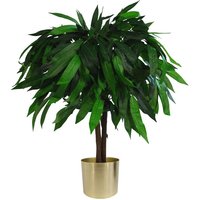 Leaf 80cm Artificial Mango Tree Plant In Metal Planter