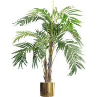 Leaf 120cm Artificial Palm Tree - Gold Metal Planter