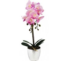 Leaf 50cm Phalaenopsis Orchid Artificial - Light Pink Silver