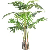 Leaf 120cm Artificial Areca Palm - Silver Metal Planter