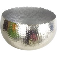 Leaf Hammered Silver Metal Planter Bowl 32x20cm - Curvy Edge
