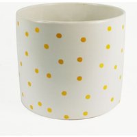 Leaf Gold Dot Planter Pot - 18cm X 18cm X 15cm