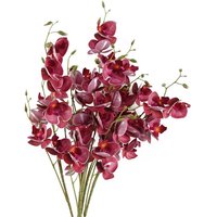 Leaf Dark Pink Artificial Mini Orchid Stems - 80cm (pack Of 6)