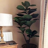 Leaf 120cm Artificial Fiddle Fig Tree - Realistic Evergreen Plant