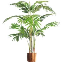Leaf 120cm (4ft) Premium Artificial Areca Palm With Copper Metal Planter