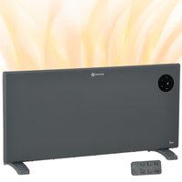 Homcom 2000w Electric Convector Heater - Quiet, Led Display, Grey