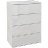 Homcom High Gloss Chest Of Drawers With 4 Drawers - White