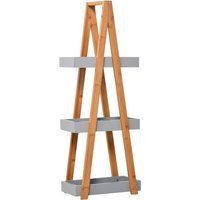 Kleankin Bamboo 3 Tier A-frame Shower Caddy Storage Unit - 120cm