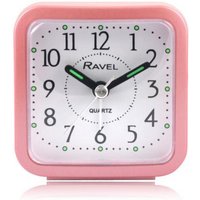 Ravel Pink Rectangular Mini Bedside Quartz Alarm Clock