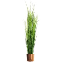 Leaf 130cm Artificial Onion Grass Plant In Copper Metal Planter