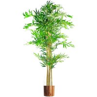 Leaf 150cm (5ft) Xl Artificial Bamboo Tree - Natural Look With Copper Metal Planter