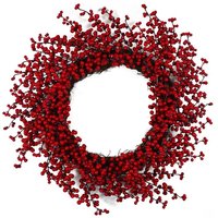 Leaf 60cm Luxury Red Berry Christmas Wreath