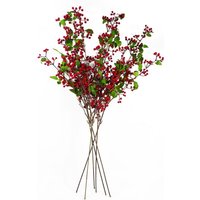 Leaf 80cm Artificial Red Christmas Berry Sprays - Set Of 6