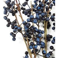 Leaf 70cm Artificial Blue Christmas Berry Spray