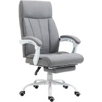 Vinsetto Grey Fabric Office Chair With Adjustable Footrest & 155° Recline - 111cm To 119cm Height