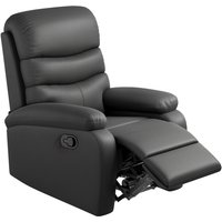 Homcom Pu Leather Recliner Armchair With Integrated Footrest - Black