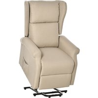 Homcom Steel Frame Power Lift Armchair Recliner W/ Footrest - Beige 200kg Capacity