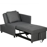 Homcom 5-position Recline Sofa Bed Armchair With Pillows - Grey