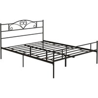 Homcom King Metal Bed Frame With Headboard & Footboard - 31cm Under-bed Space